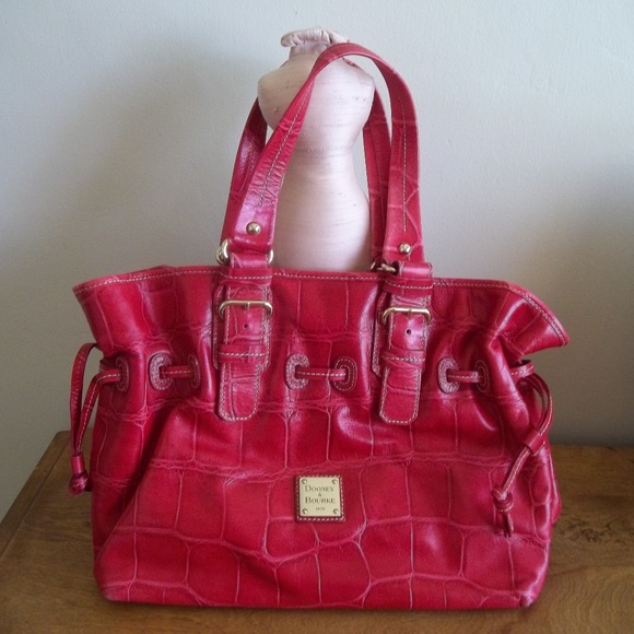 Dooney & Bourke Handbags - Dooney & Bourke Large Chiara Red Croc Leather Tote